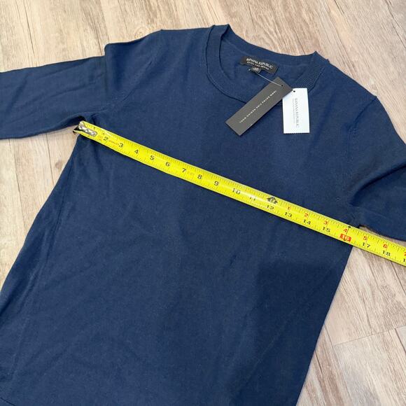 NWT Banana Republic Women’s Extra-Fine Merino Wool Crewneck Sweater Navy Size XS - Picture 7 of 9